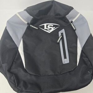 Louisville Slugger Baseball Softball Equipment Backpack Gear Bag Black Grey